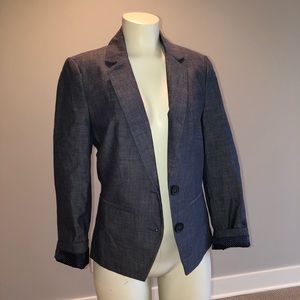 Express Chambray Fitted Blazer